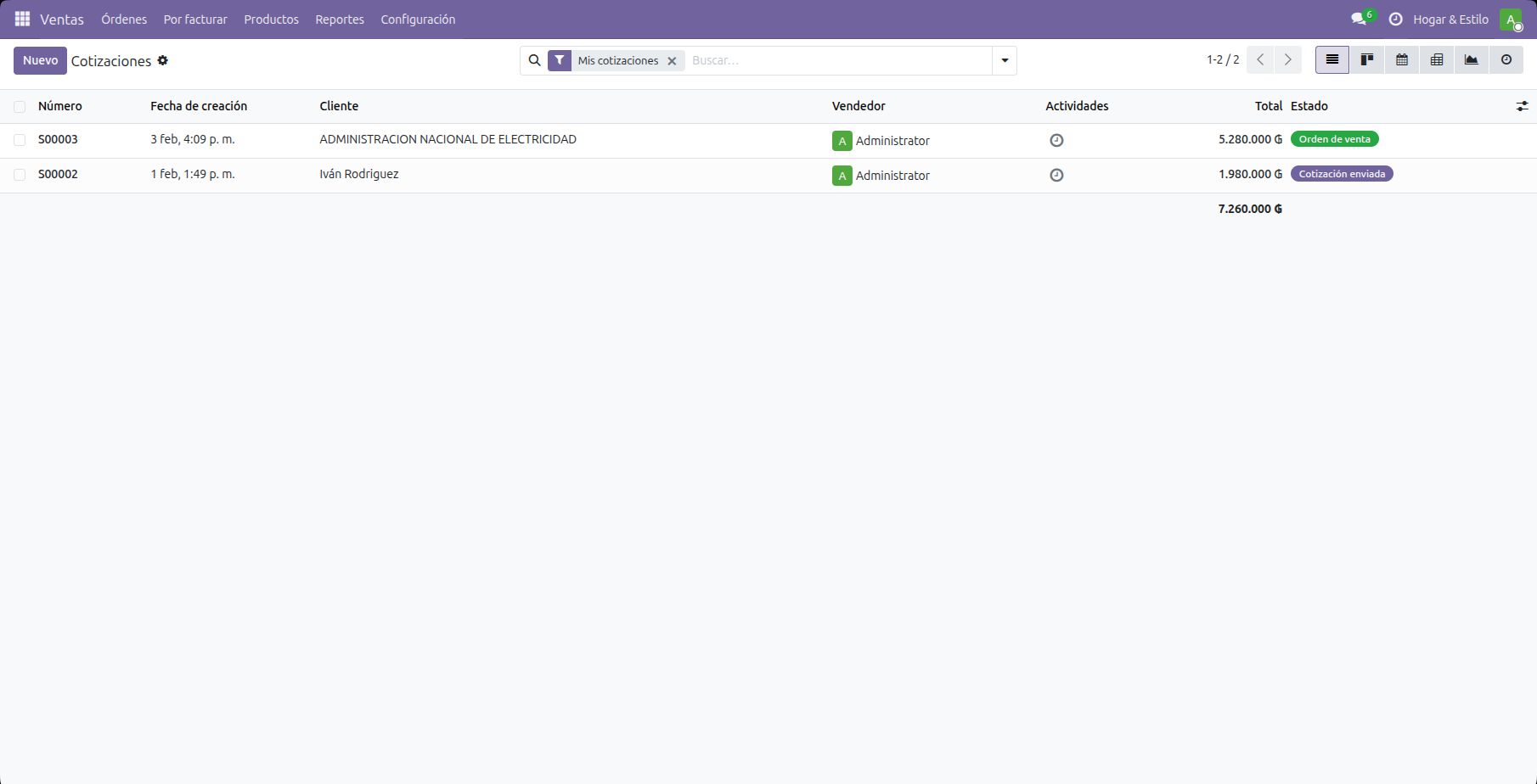 Pantalla de Odoo 02
