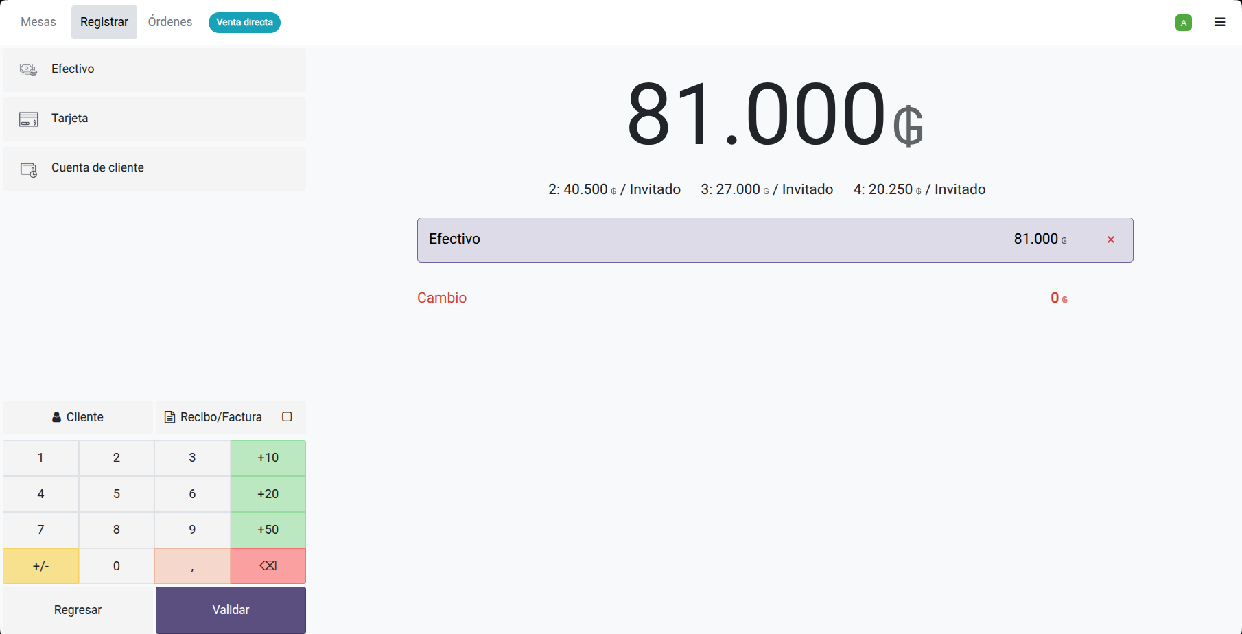 Pantalla de Odoo 10